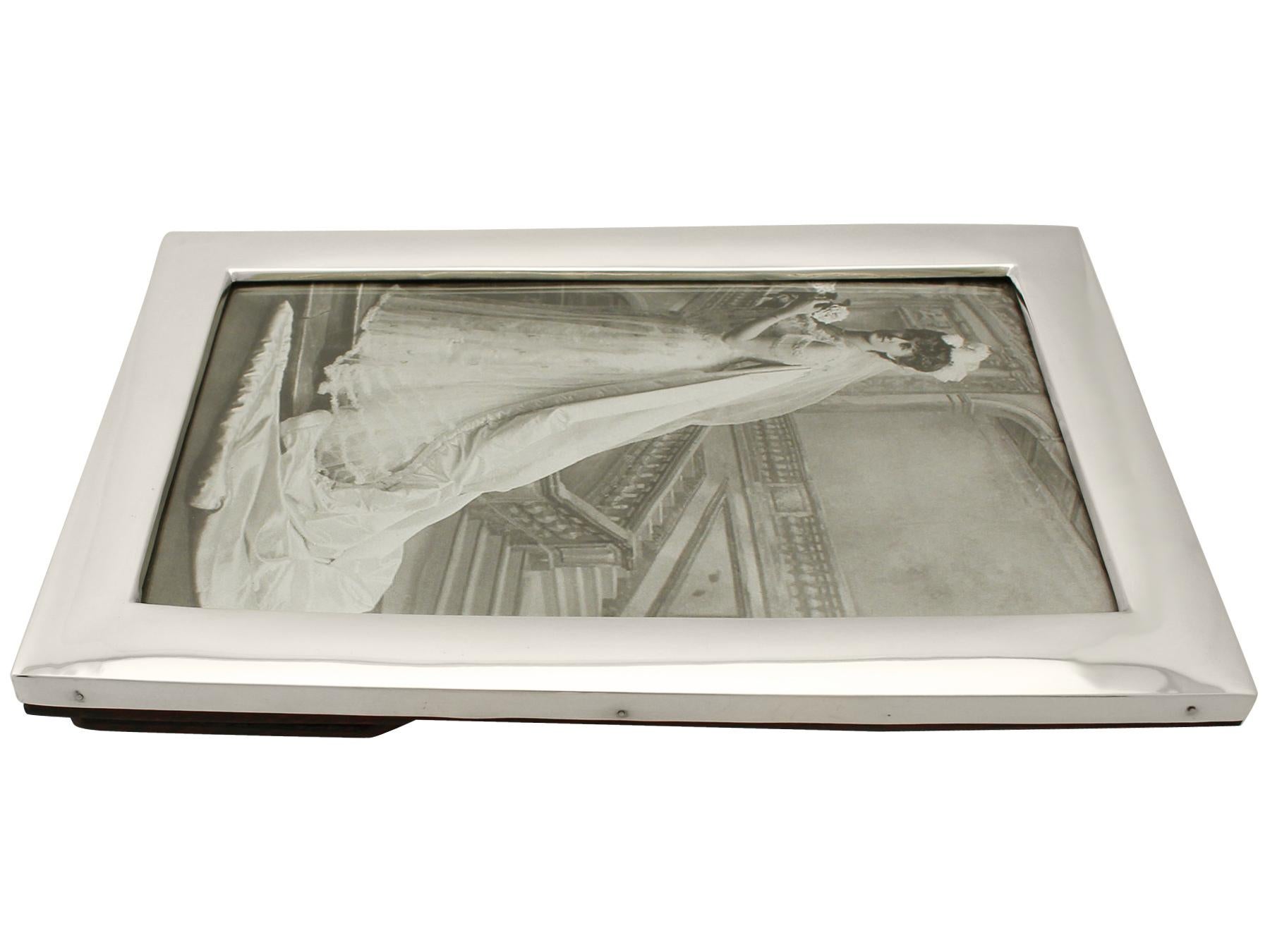 Sterling Silver Photograph Frame, Antique George V 2