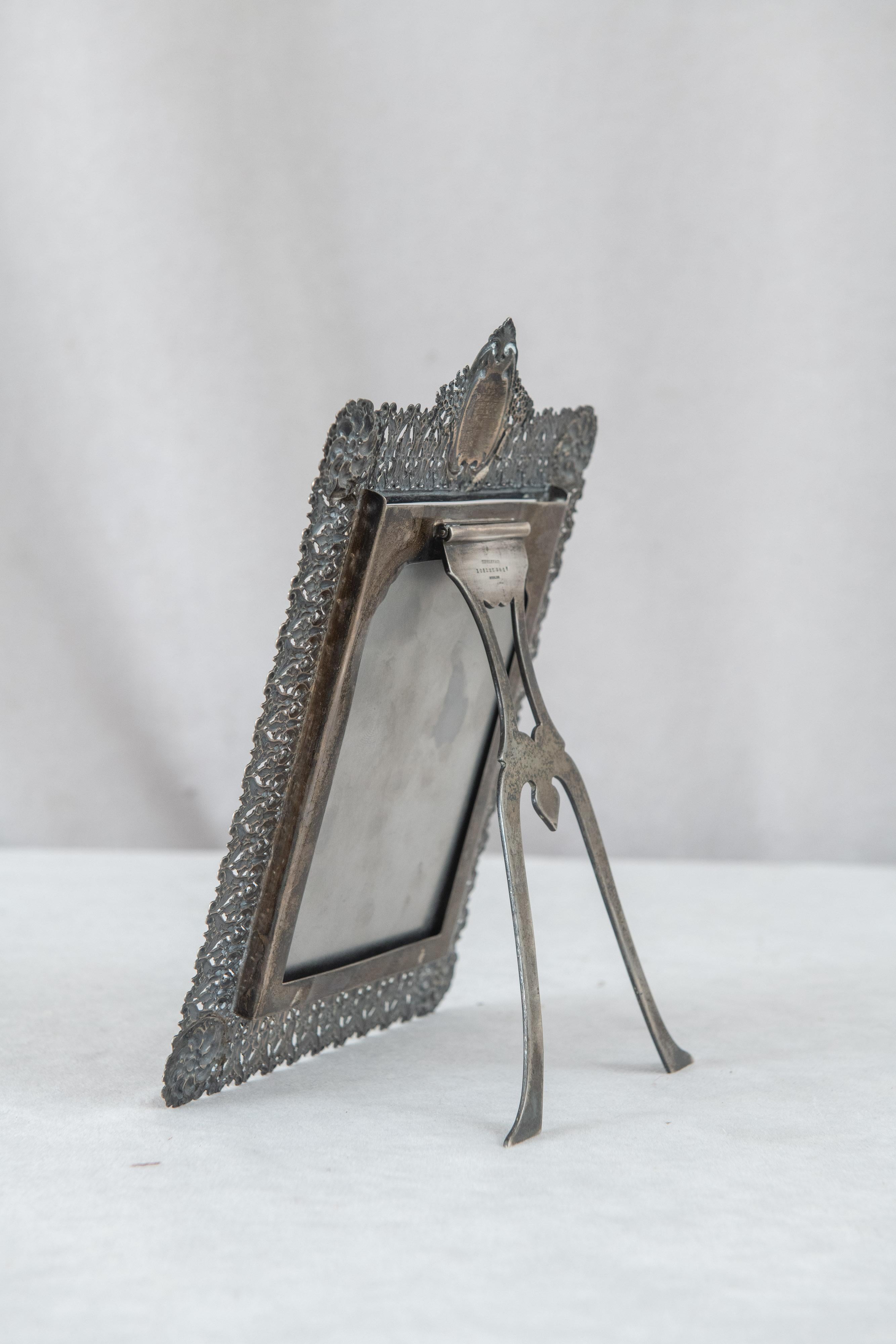 Metalwork Sterling Silver Picture Frame by Tiffany Co. ca.1900