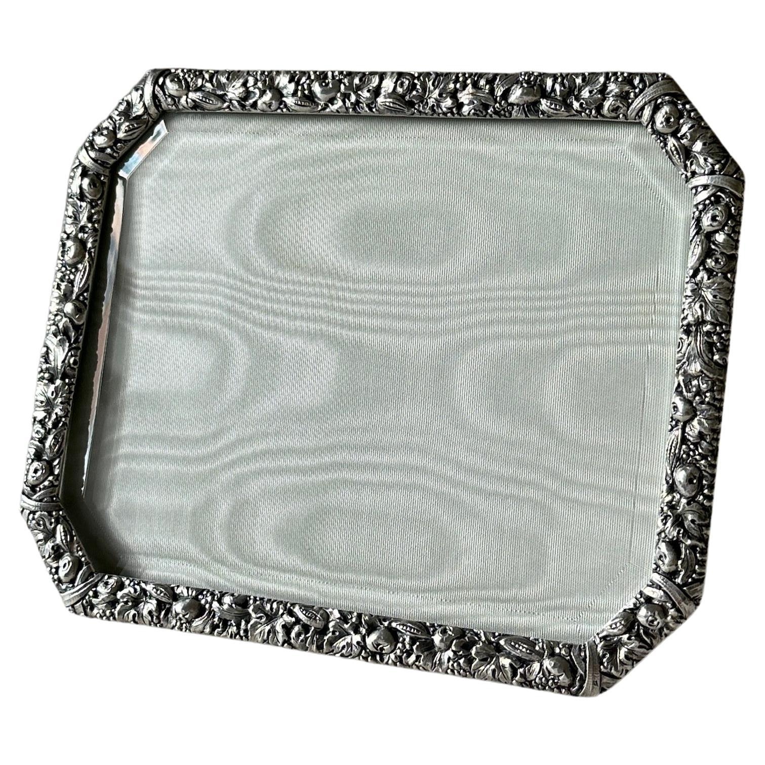Sterling Silver Picture Frame in the style of Buccellati For Sale