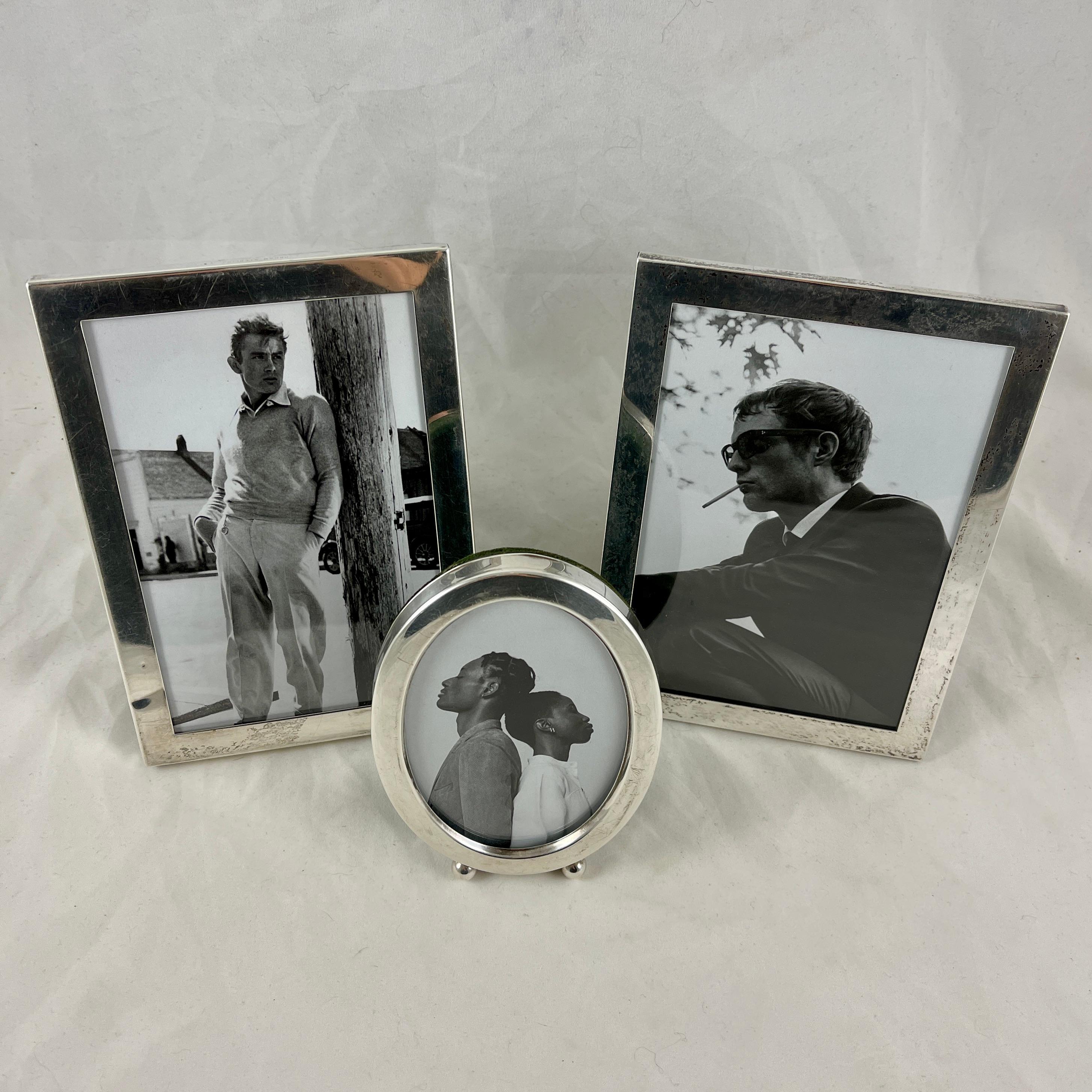 American Classical Sterling Silver Picture Frames, S/3, circa 1940-1950