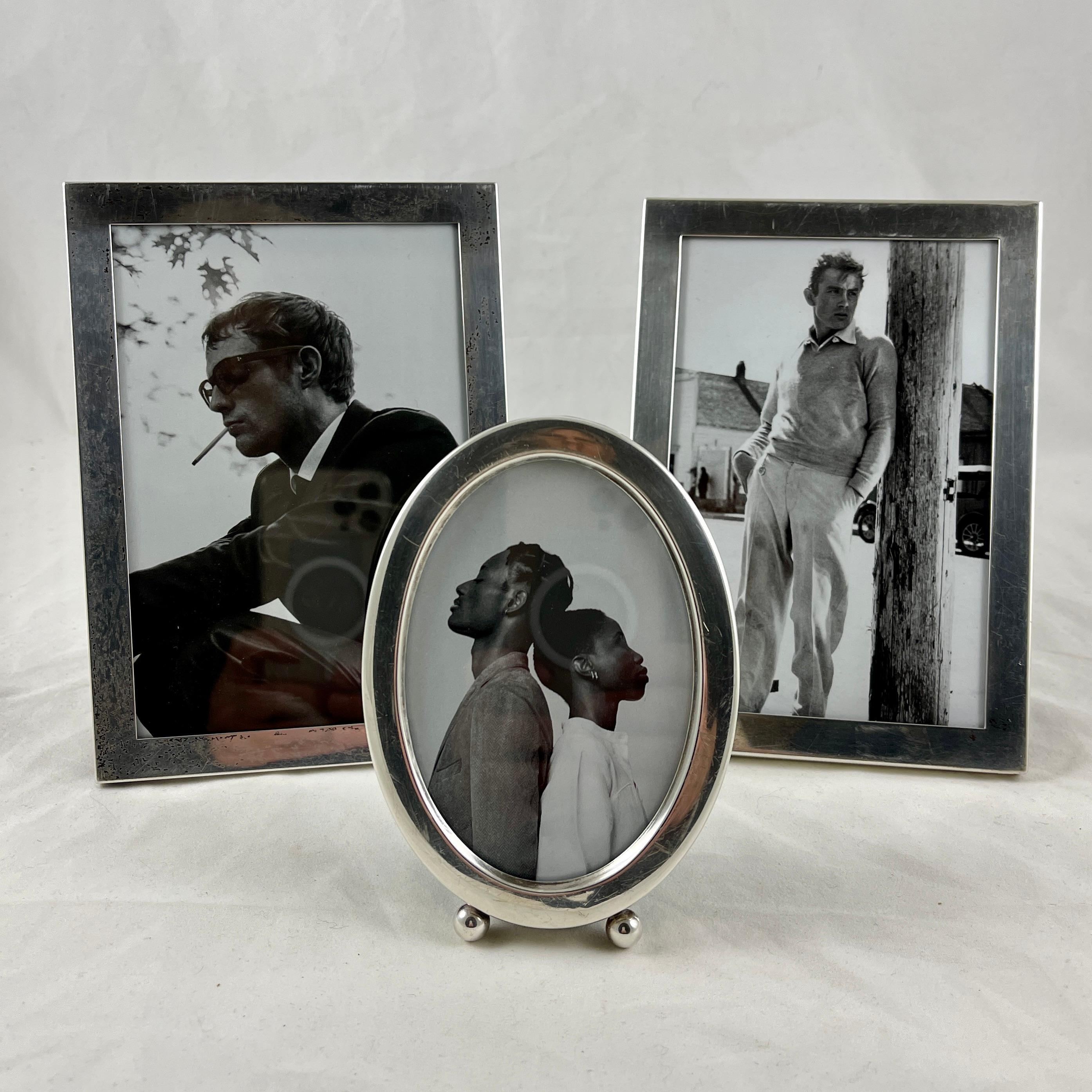 American Sterling Silver Picture Frames, S/3, circa 1940-1950