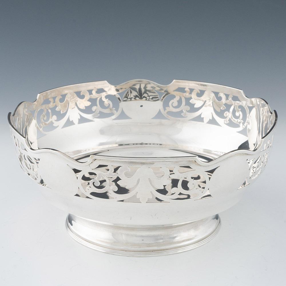 Cuenco calado de plata de ley Glasgow 1910 Artes y manualidades