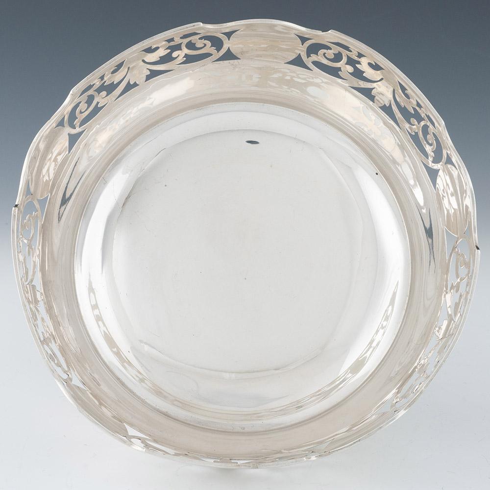 Cuenco calado de plata de ley Glasgow 1910 principios del siglo XX