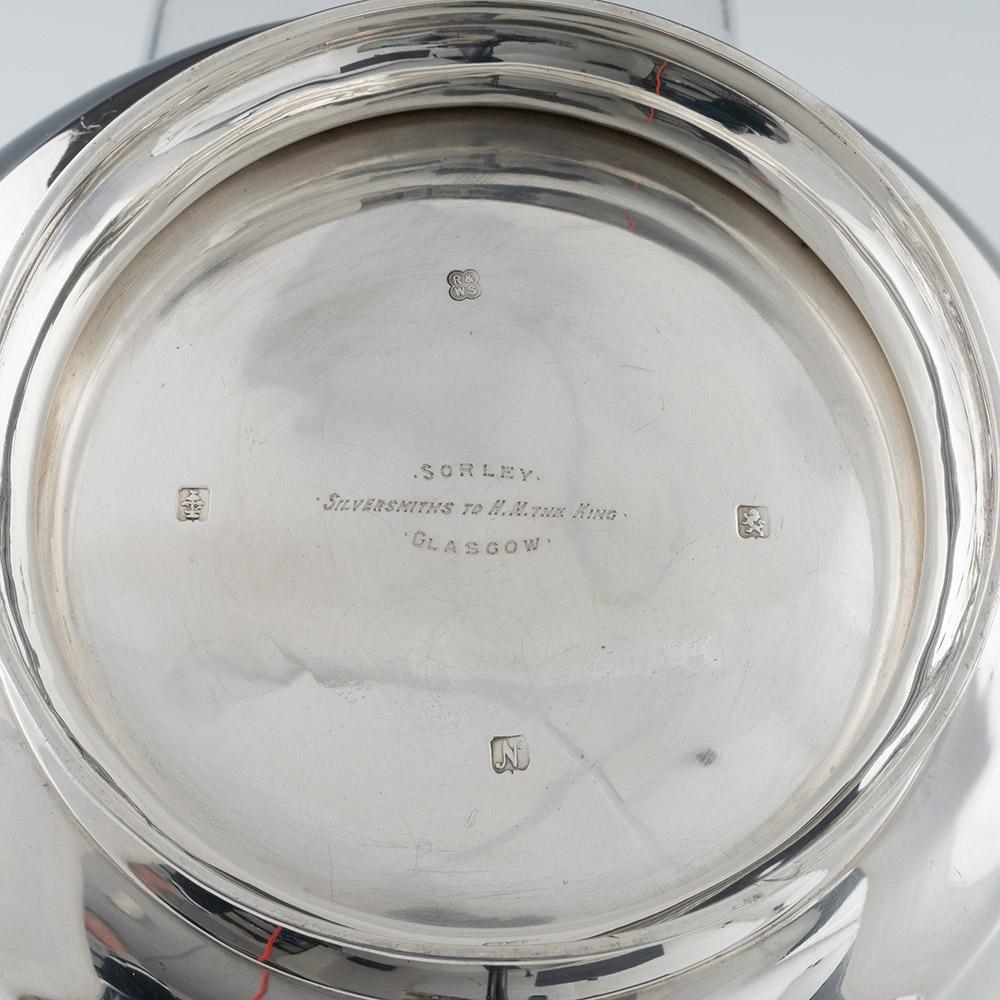 Cuenco calado de plata de ley Glasgow 1910 1