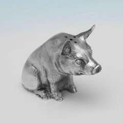 Novelty Pig Sterling Silver Salt & Pepper Shakers, London, 1999