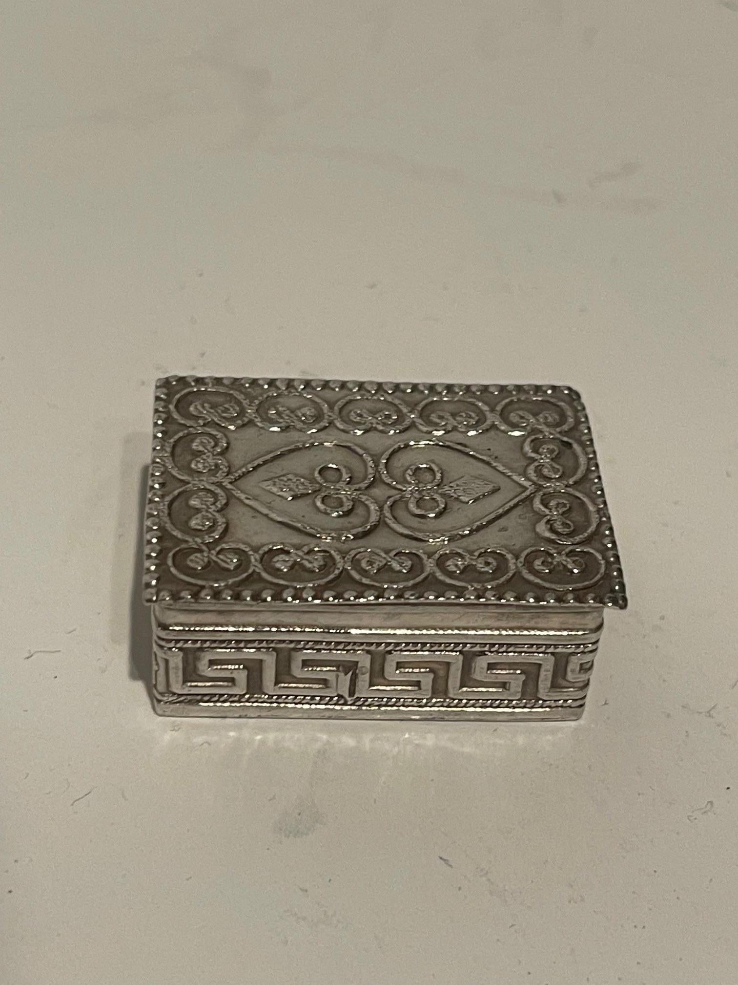 Sterling silver pill box.  Marked 925