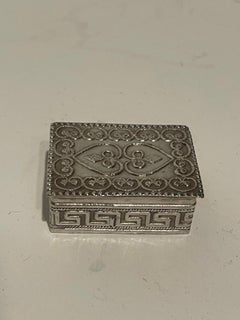 Sterling Silver Pill Box with Detailed Motif