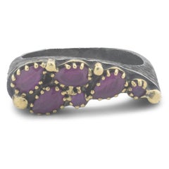 Sterling Silver Pink Stone Wave Ring