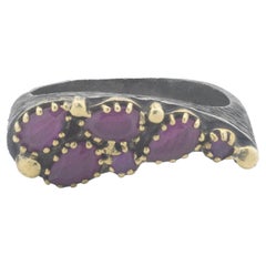 Sterling Silver Pink Stone Wave Ring