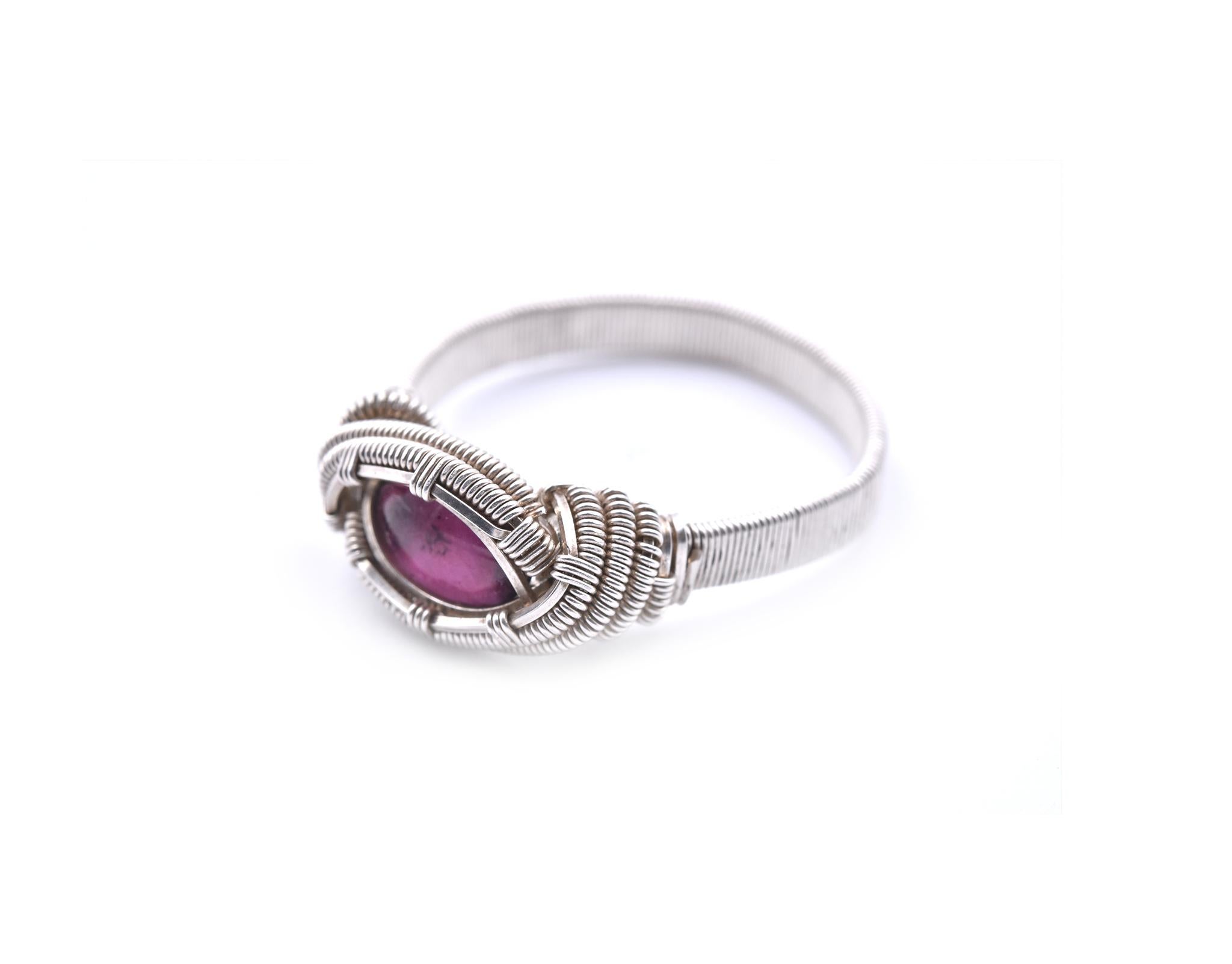 Designer: custom design
Material: sterling silver
Size: 10 (please allow two additional shipping days for sizing requests)
Dimensions: ring top is 17.40mm by 9.00mm 
Weight: 4.27 grams
