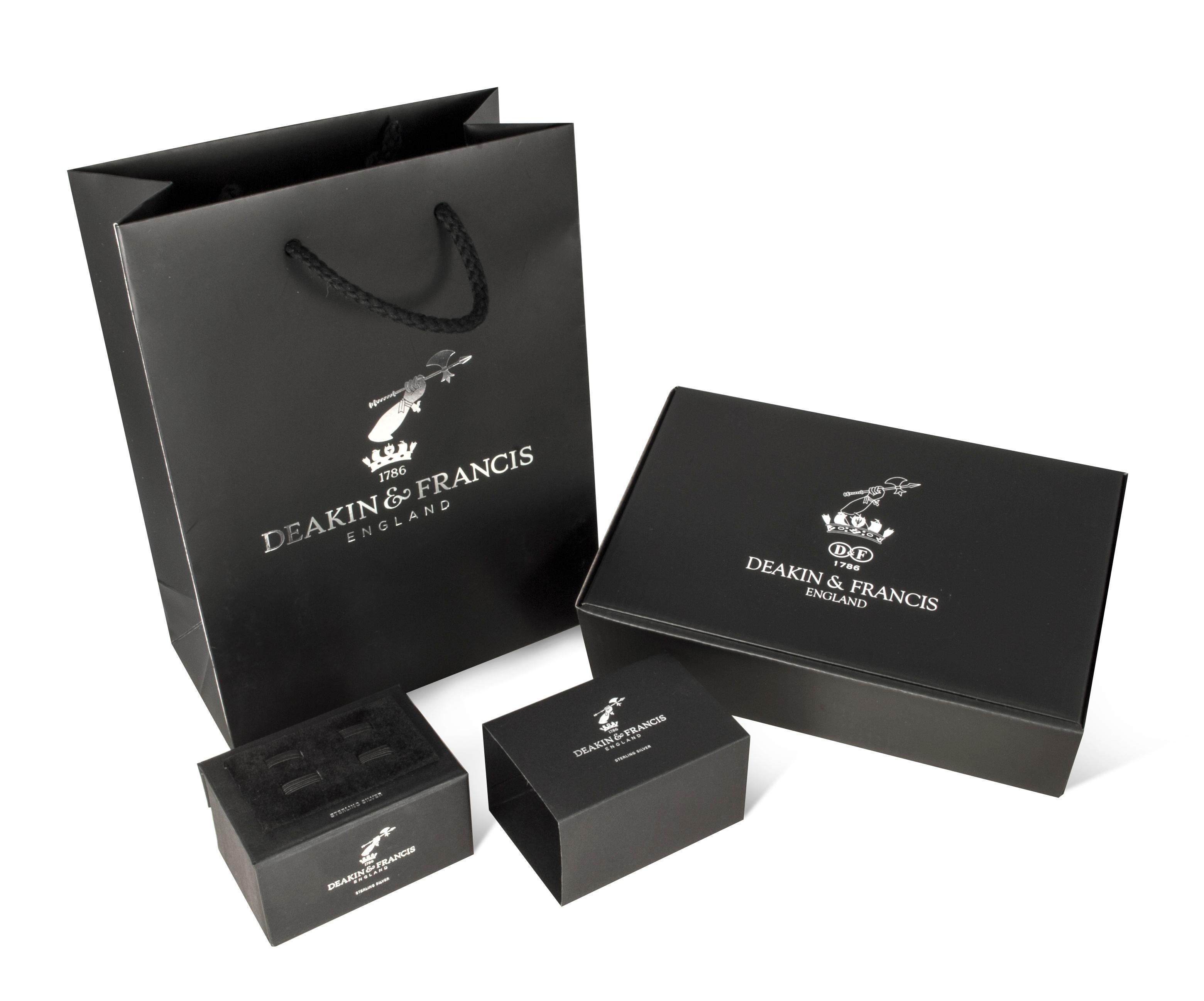 Modern Deakin & Francis Sterling Silver Piston Cufflinks