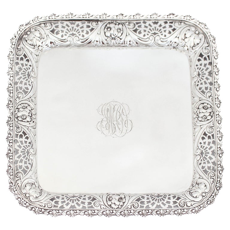 Sterling Silver Platter, 1892 For Sale at 1stDibs