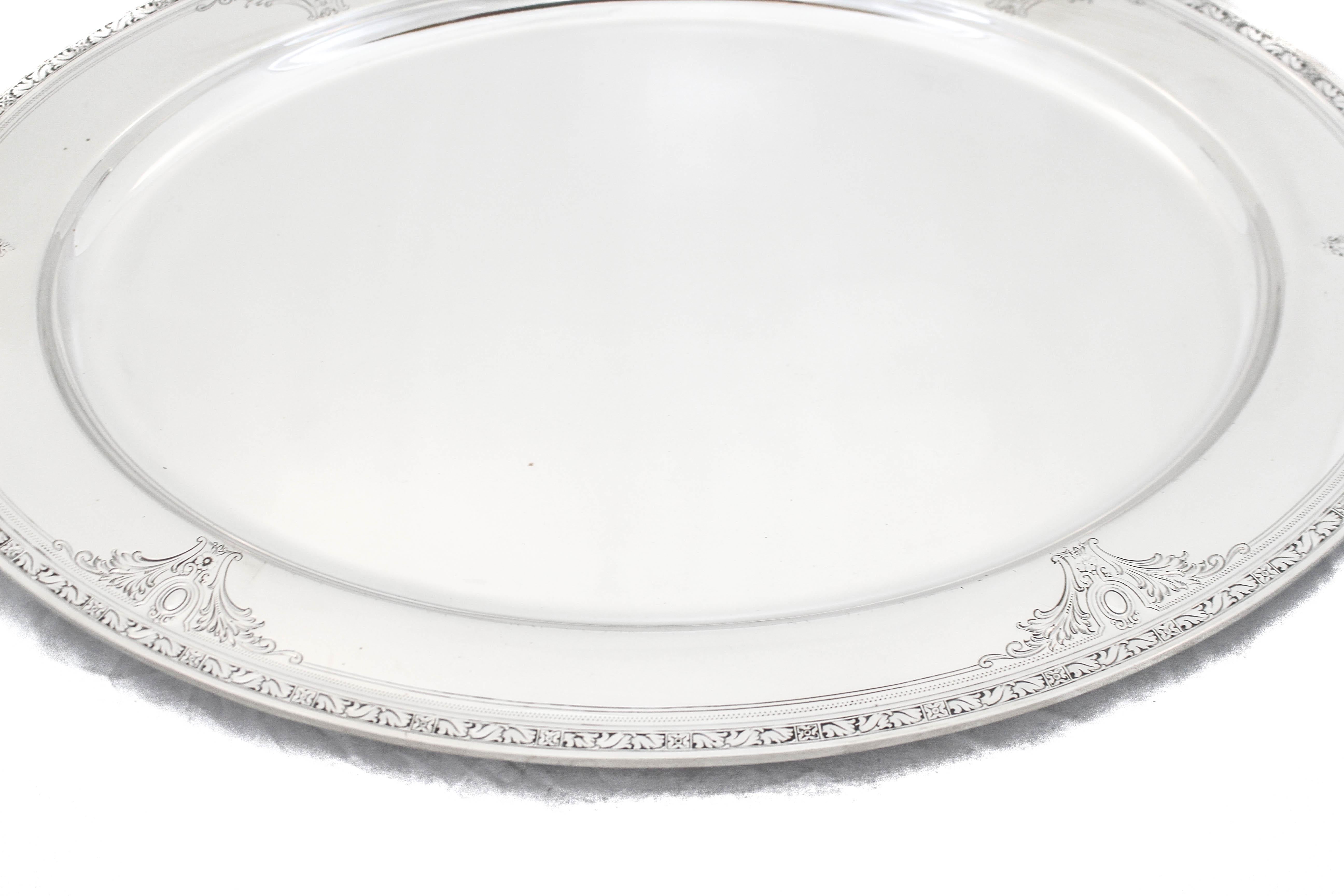 American Sterling Silver Platter For Sale