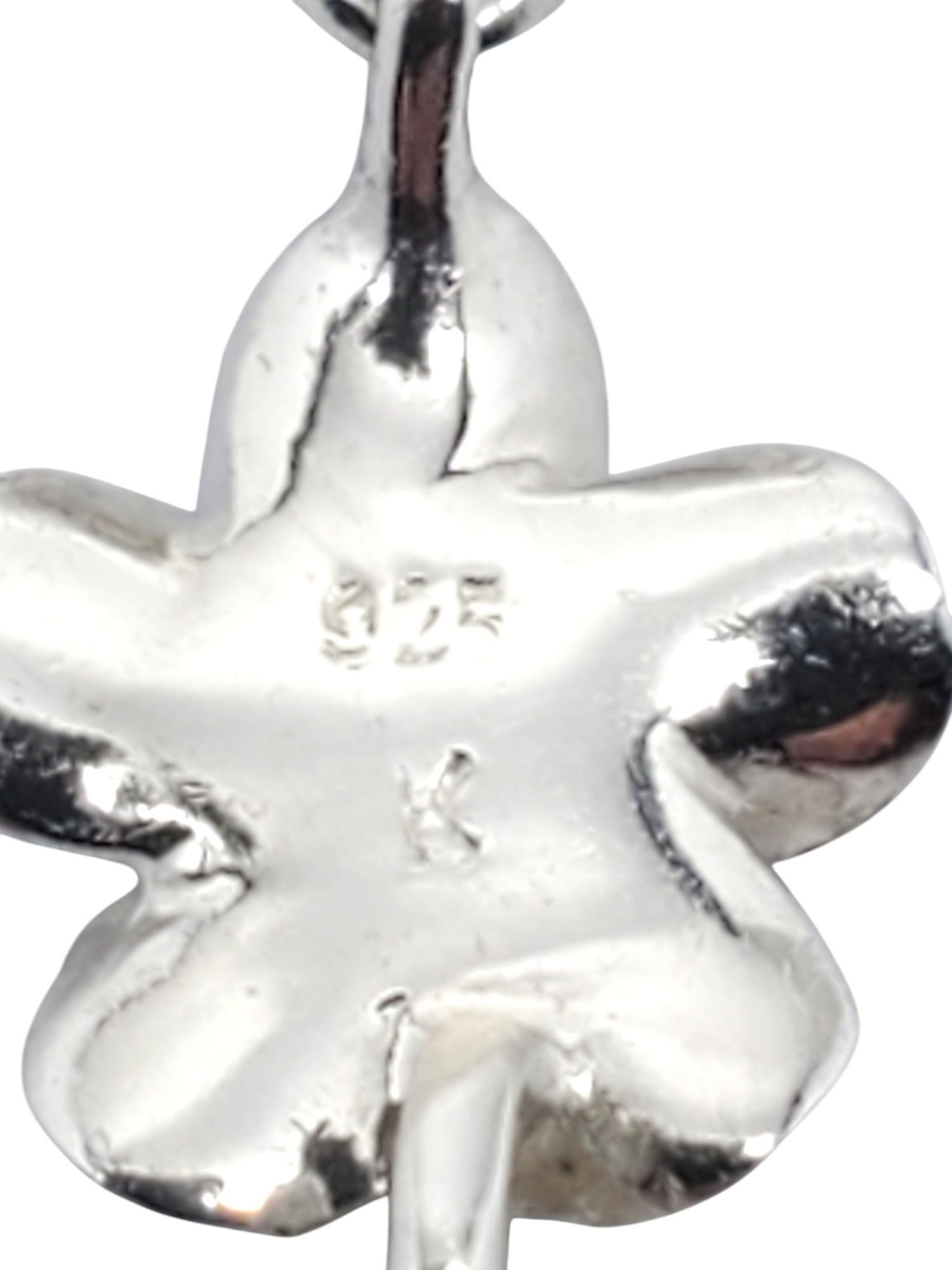 Sterling Silver Plumeria Flowers & Flip Flops CZ Link Bracelet #20658 For Sale 3