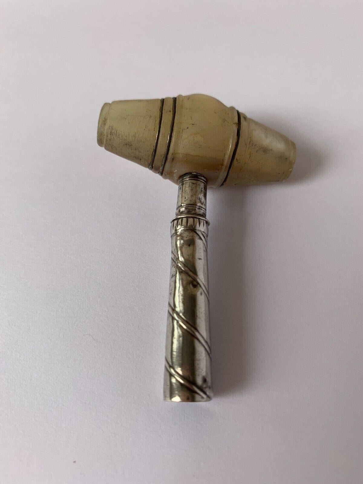 Sterling Silver Pocket Corkscrew with a Mother of Pearl Handle, 18th Century For Sale 1