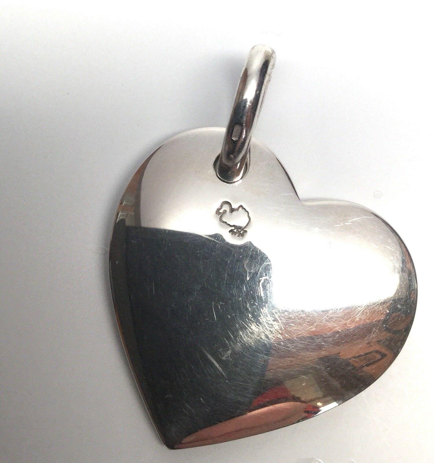Women's Sterling Silver Pomellato Dodo Heavy Sterling Silver Heart Pendant Necklace