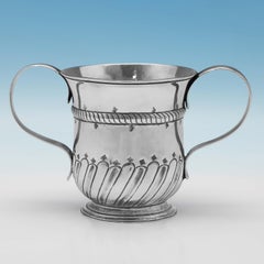 Porrón de plata de ley antigua Jorge II Londres 1756 por Shaw & Priest