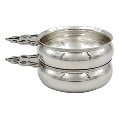 Sterling Silver Open Salt Pair in Porringer Form by Lunt Silversmiths