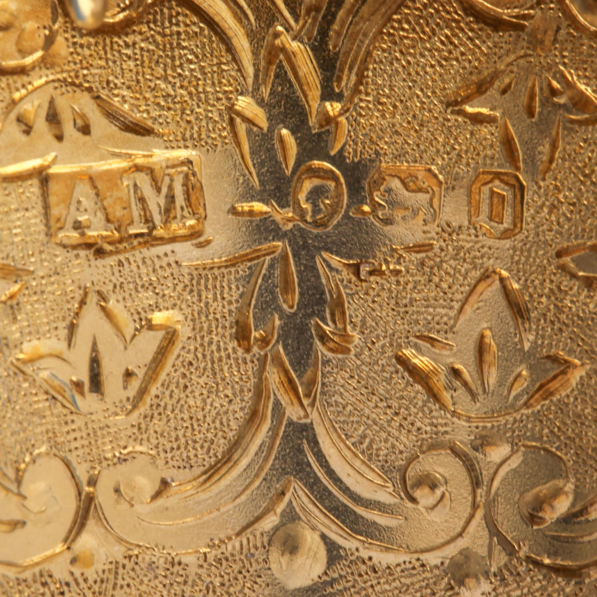 porte-Posey en argent sterling doré du 19ème siècle:: poinçonné Londres:: 1869 Excellent état - En vente à London, London