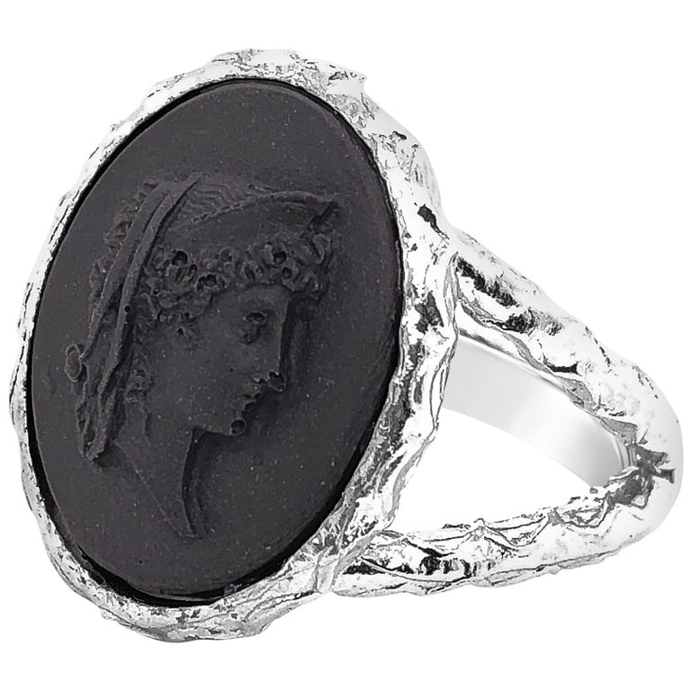 Customizable Sterling Silver Profile of Woman in Ancient Rome Cameo Ring  For Sale at 1stDibs | women cameo ring, pandora cameo ring, cameo ring  silver