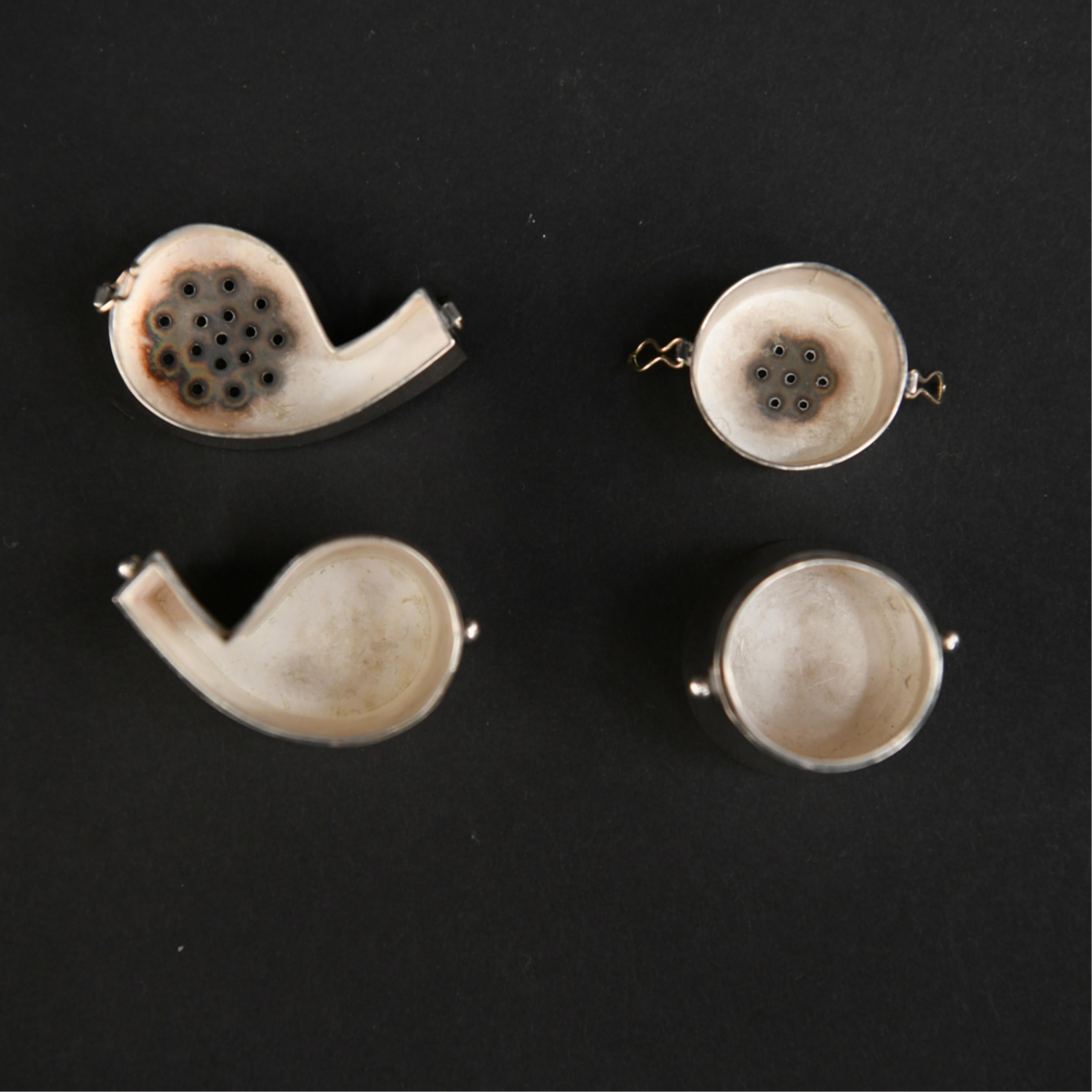 Sterling Silver Punctuation Salt and Pepper For Sale 5