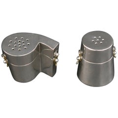 Retro Sterling Silver Punctuation Salt and Pepper