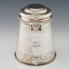 Sterling Silver Quart Domed Lidded Tankard Copenhagen Second Half 20th Century