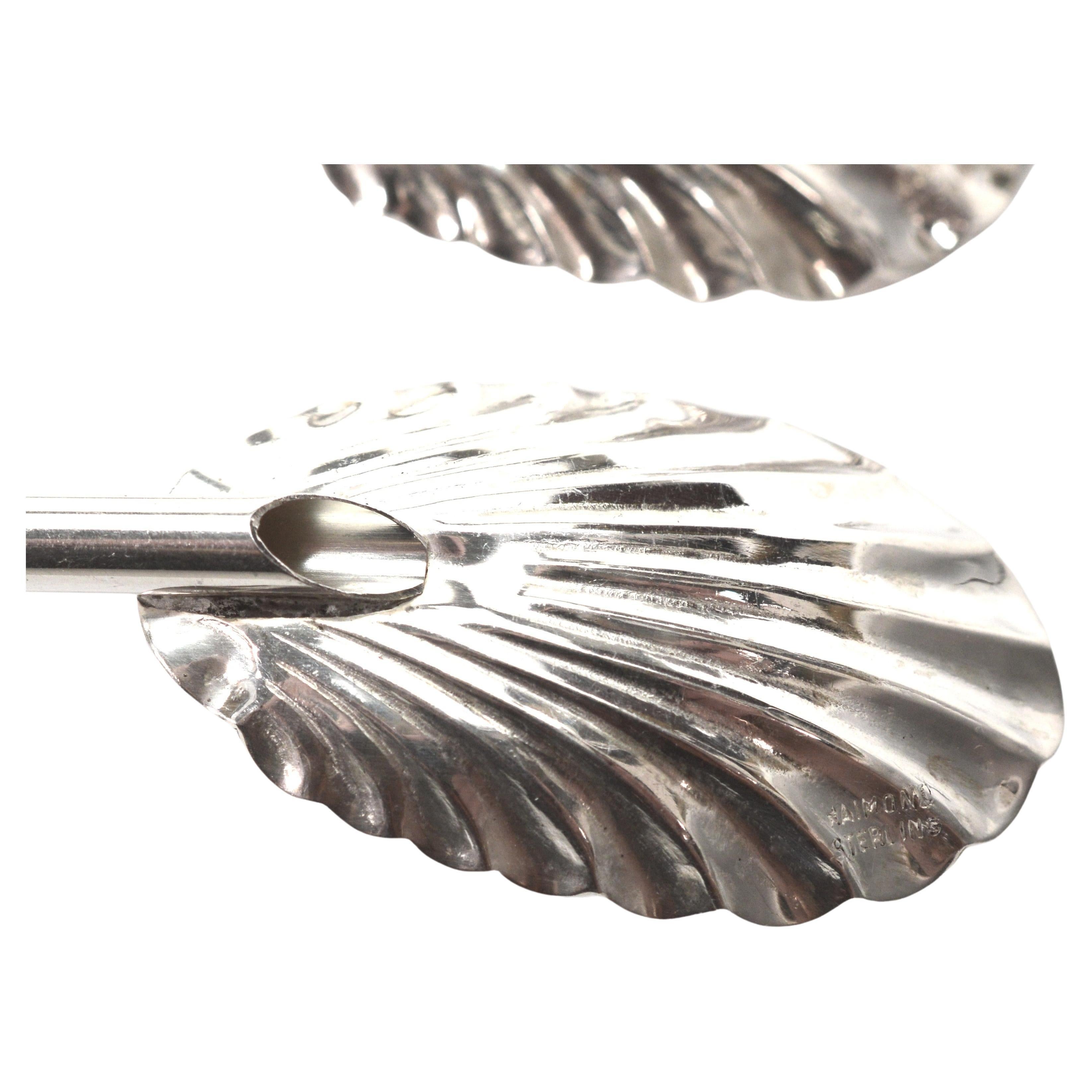 da uomo o donna Cucchiai da tè Highball in argento Sterling Raimond Mid Century Shell Cucchiai da ghiaccio Cannucce in vendita