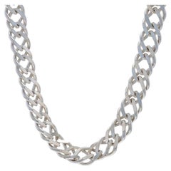 Sterling Silber Rambo Kette Herren Halskette 19 3/4" - 925 Double Curb Italien