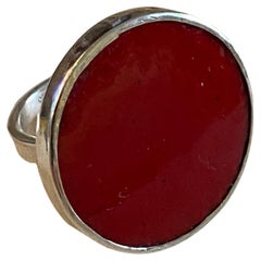Sterling Silver Red Enamel Ring from April in Paris Designs by Merideth McGregor