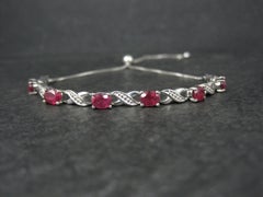Bracelet Bolo en argent sterling et spinelle rouge