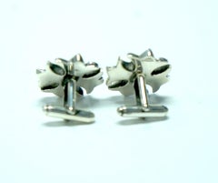 Sterling Silver Red Stone Cufflinks
