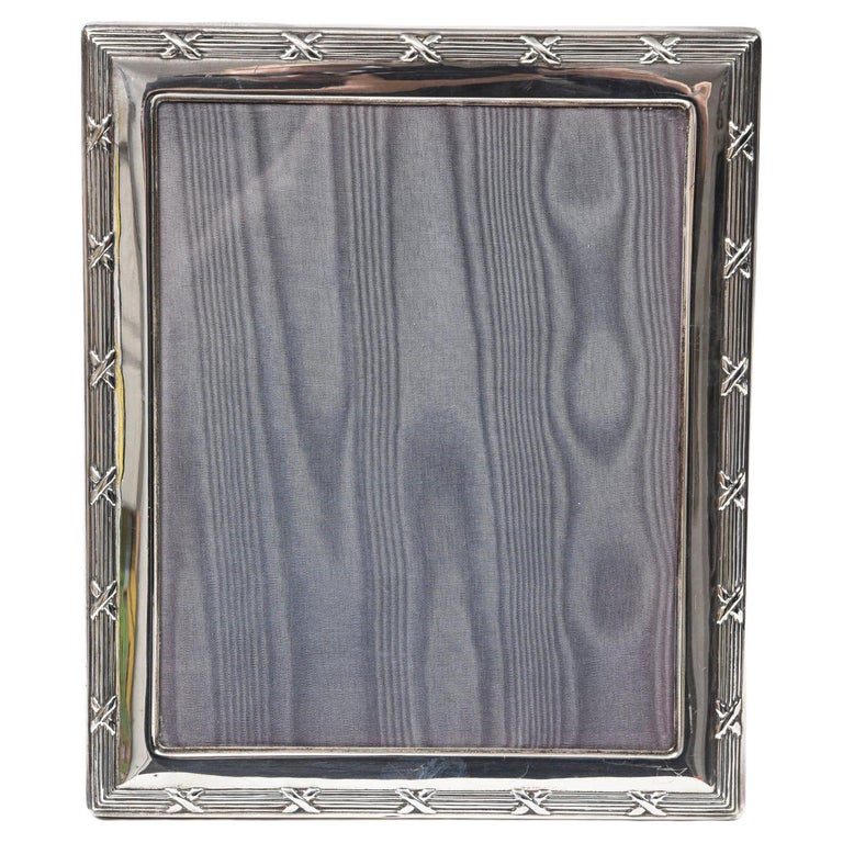 Sterling Silver Reed and Ribbon Rectangular Picture Frame by Carr For