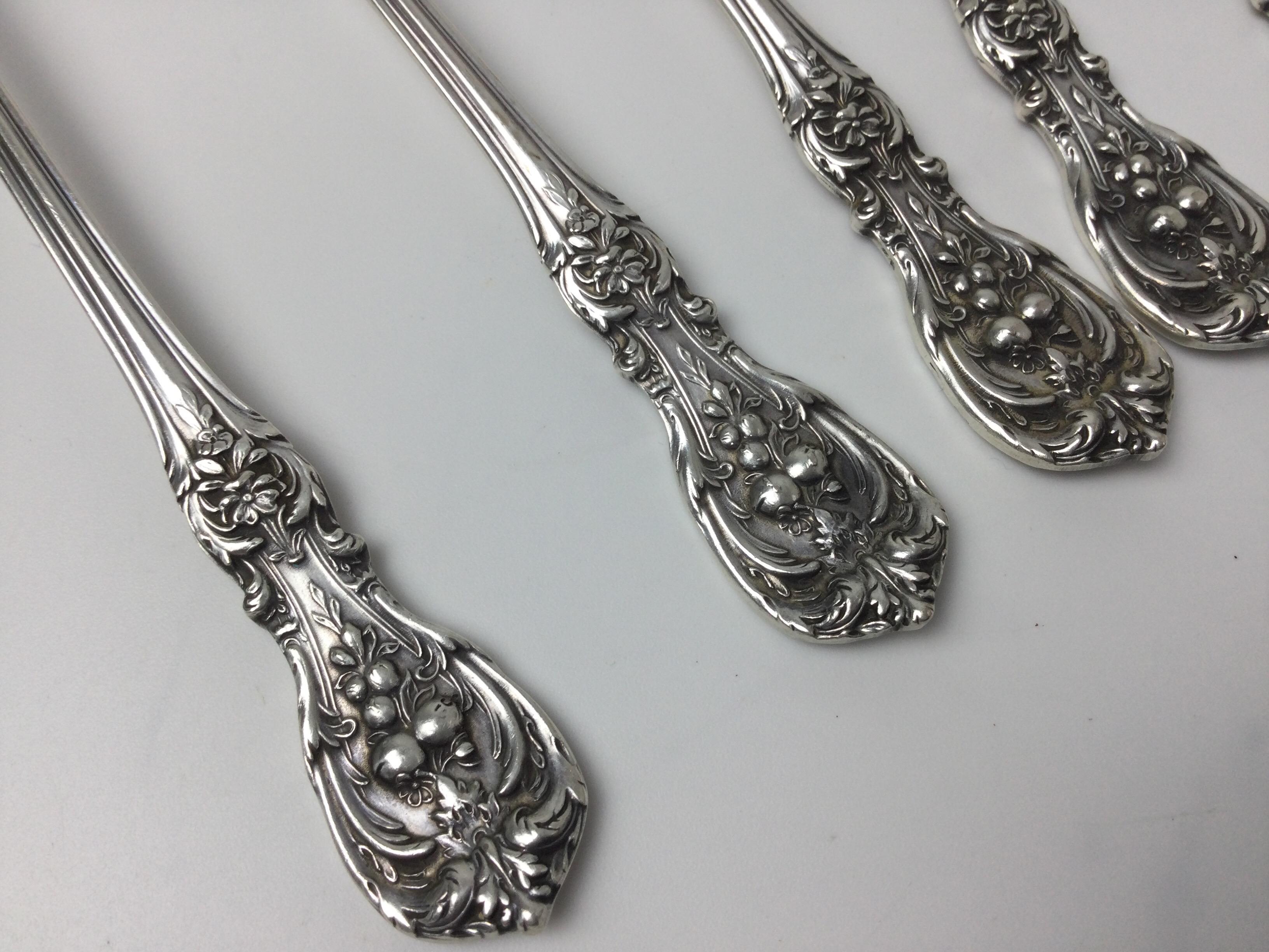 Sterling silver Reed & Barton Francis I iced tea spoon set of six. Each are 7 3/4