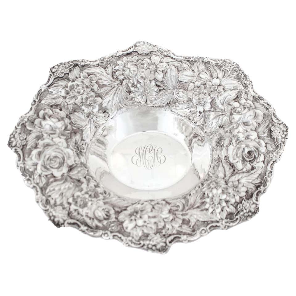 Repoussé Silver Dresser Set Items Estate Auction at 1stDibs