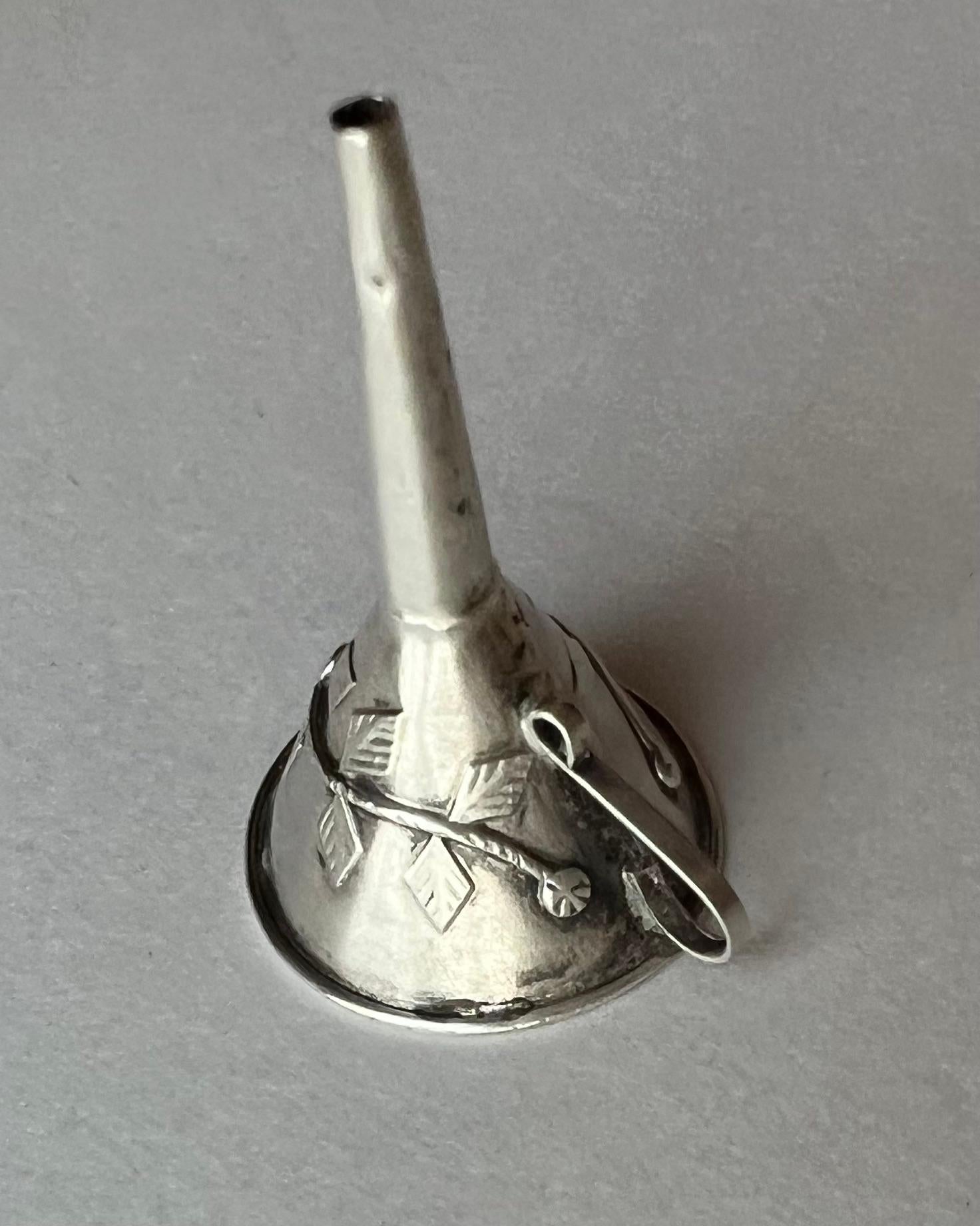 Sterling Silver Repoussé or Filagree Perfume Funnel 4