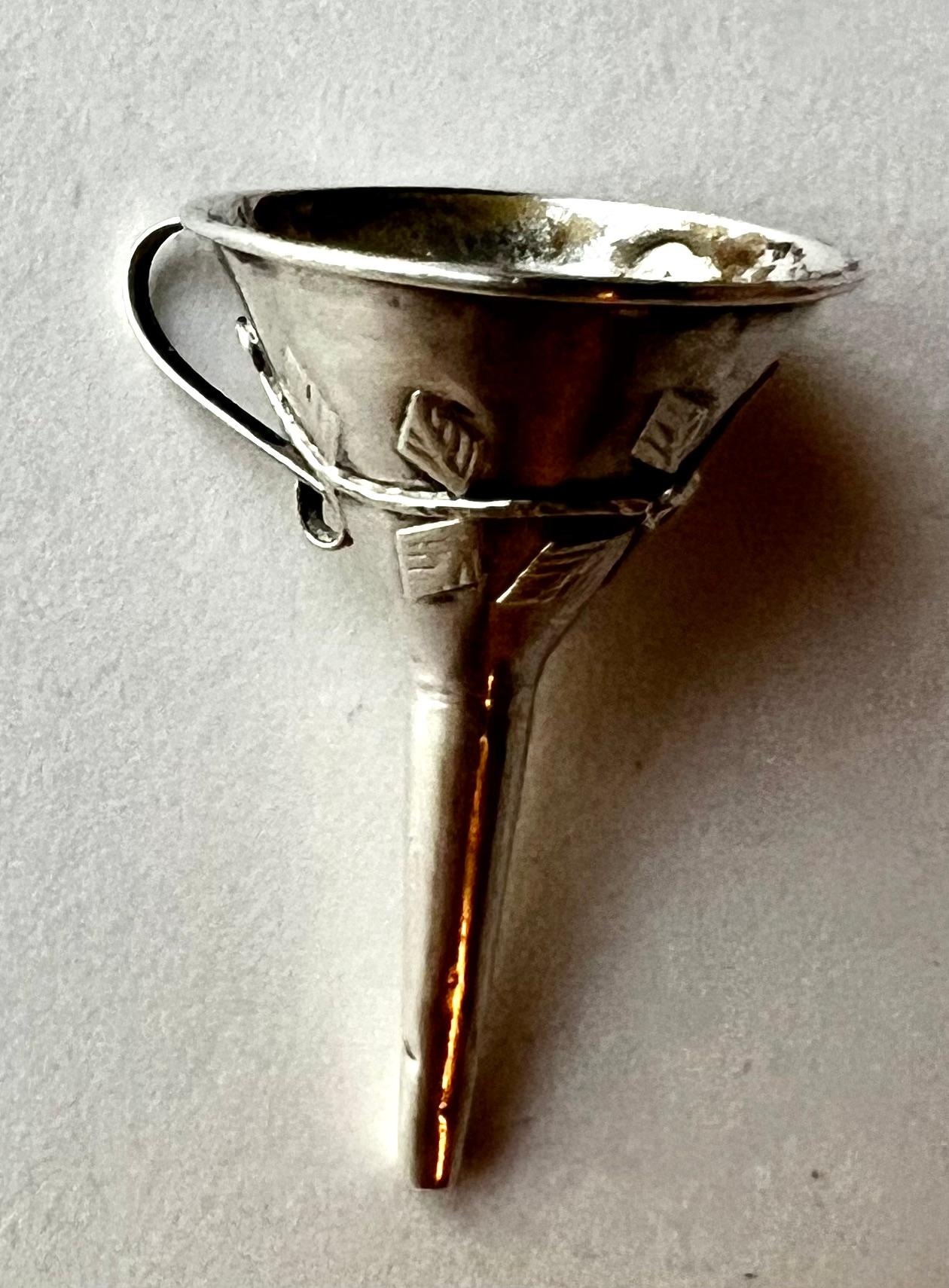 Sterling Silver Repoussé or Filagree Perfume Funnel For Sale 2