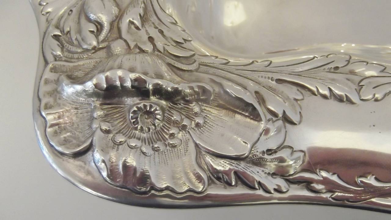 Art Nouveau Sterling Silver Repousse Scalloped Edge Bowl Made by Gorham