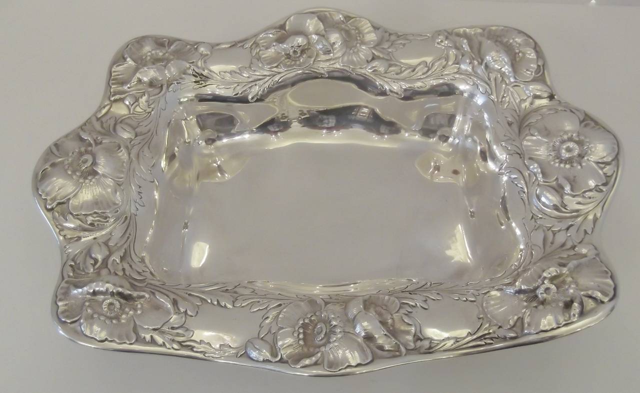 Sterling Silver Repousse Scalloped Edge Bowl Made by Gorham 1