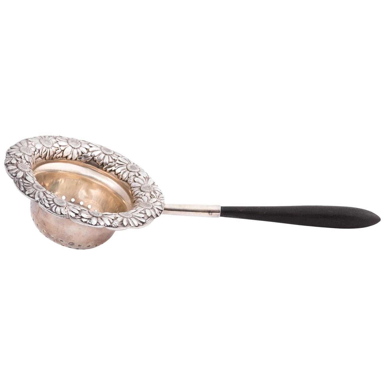 Sterling Silver Repousse Tea Strainer by Tiffany and Co
