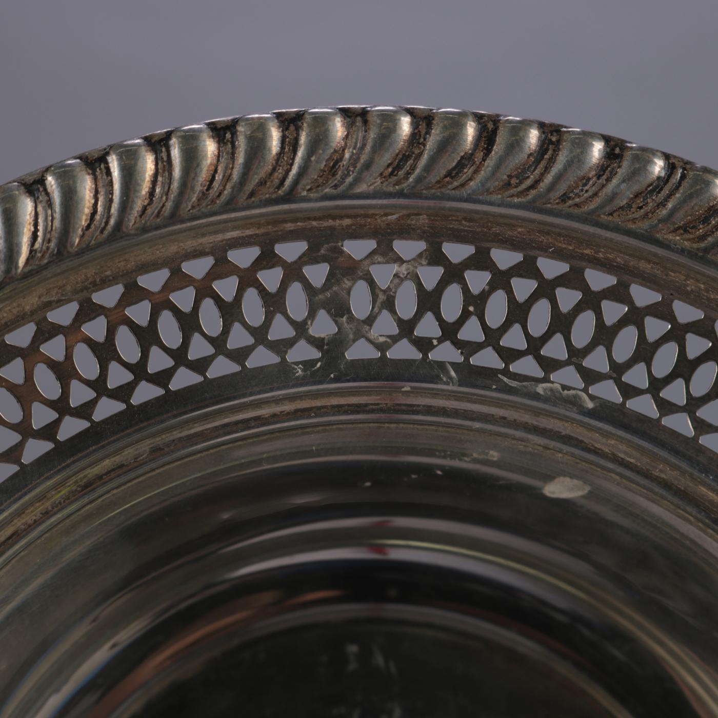 Sterling Silver Reticulated and Rope Twist Bowl, 20th Century 1