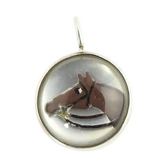 Sterling Silver Reverse Intaglio Horse Pendant