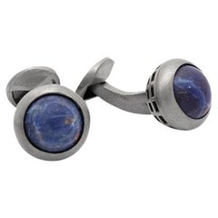 Boutons de manchette tournants en argent sterling avec lapis