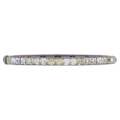 Sterling Silber Strass Art Deco Armreif Armband 6 3/4" -925 Vintage Milgrain