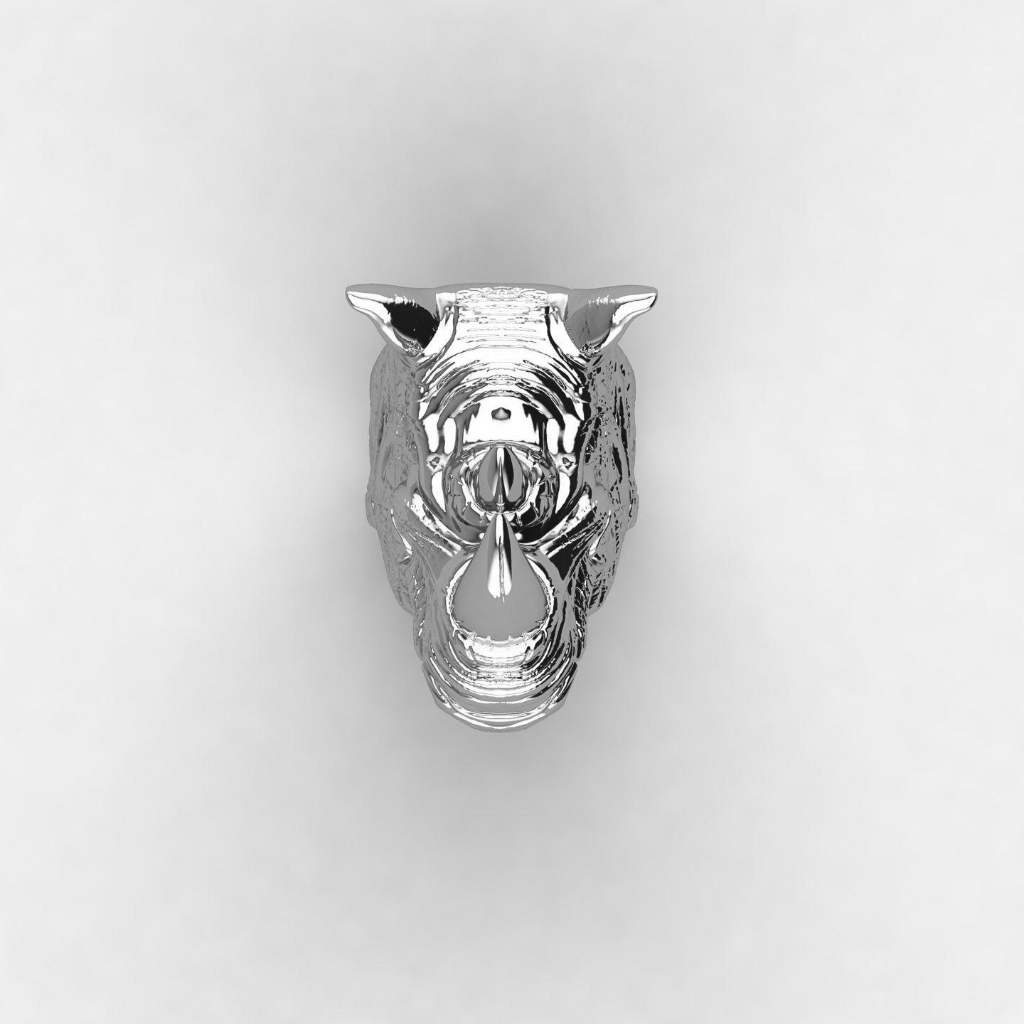 The Rhinoceros Ring it's a Solid Sterling Silver ring, no platings, a highly detailed piece of art representing our dear protected friends Rhinos.
A Statement piece, Solid piece of Sterling Silver ideal for those who love feeling the weight of their