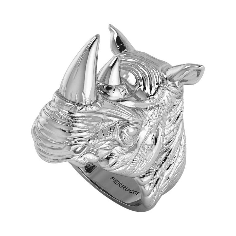 Sterling Silver Rhino Ring For Sale at 1stDibs