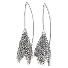 Sterling Silver Rhodium Plated Fine Chainmaille Mesh Earrings by Ashley Childs
