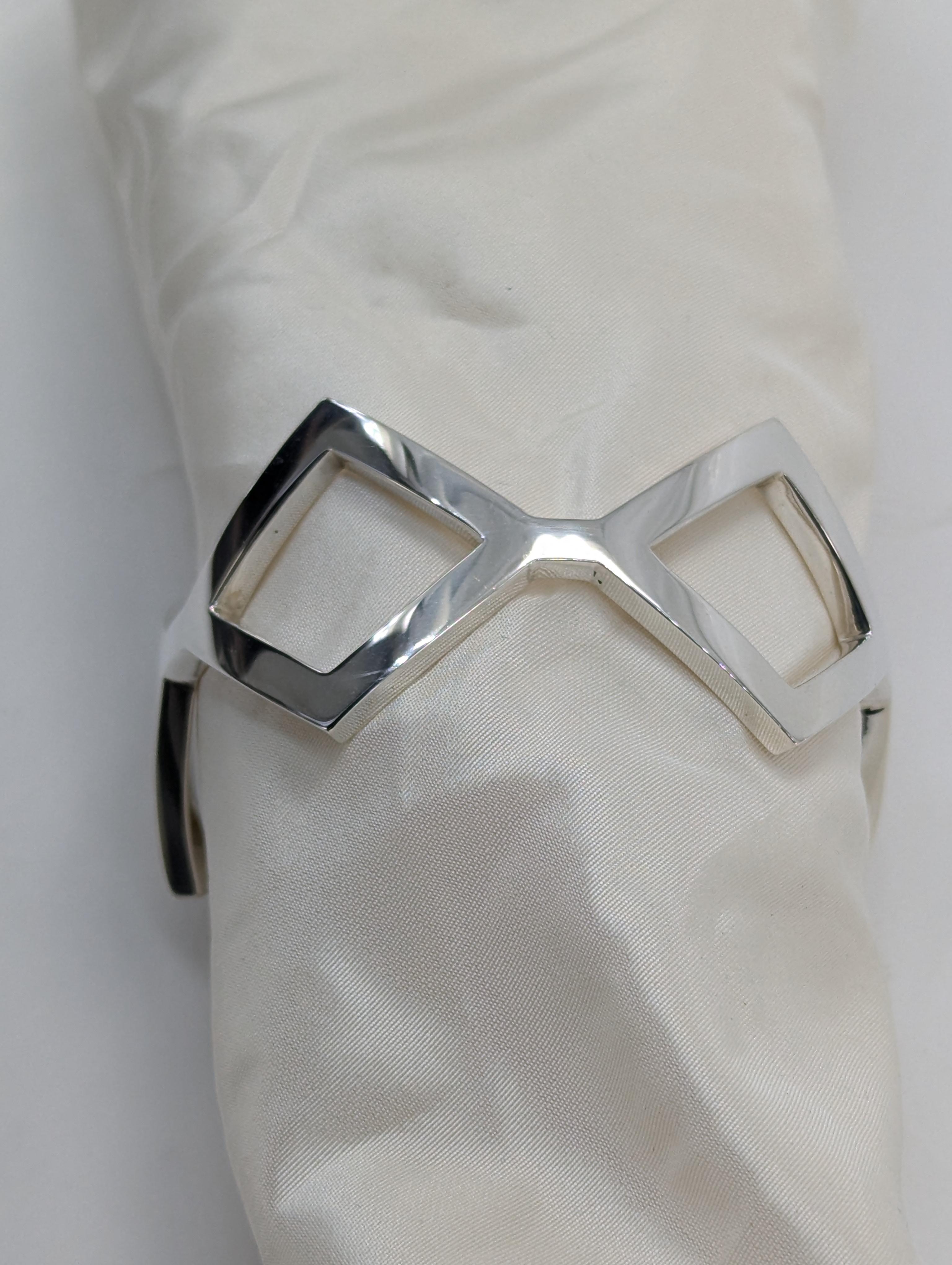 Sterling Silber Rhombus Manschettenarmband (Zeitgenössisch)