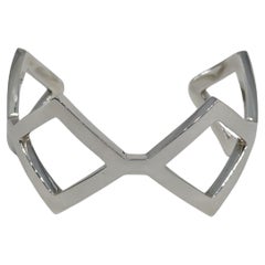 Sterling Silver Rhombus Cuff Bracelet
