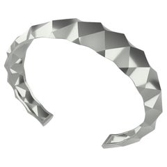Bracelet manchette unisexe en argent Sterling Rhombus